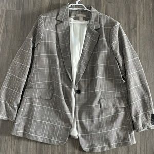 H & M plaid blazer size XL